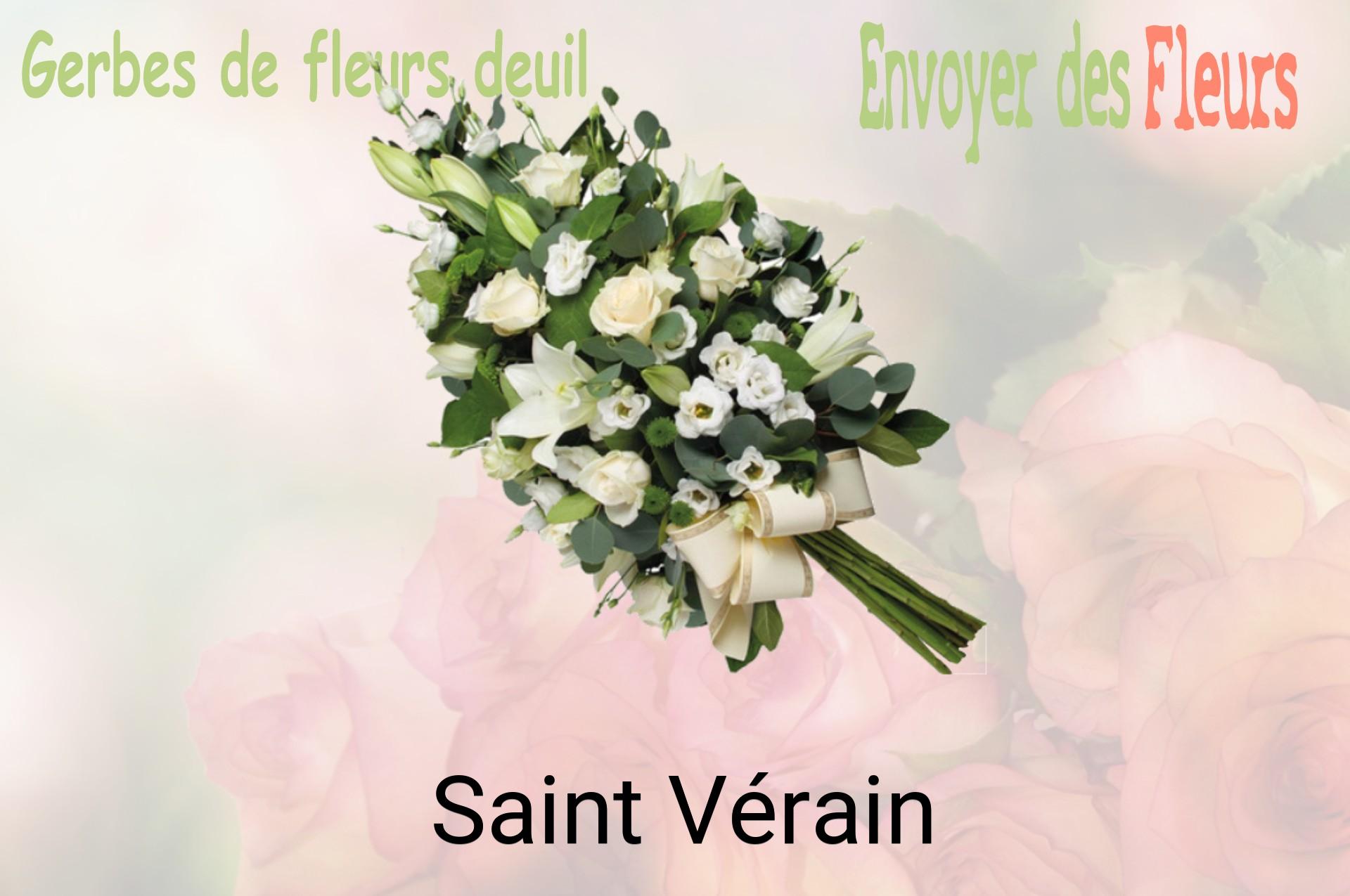 Gerbe de fleurs de deuil livrée à Saint-Vérain